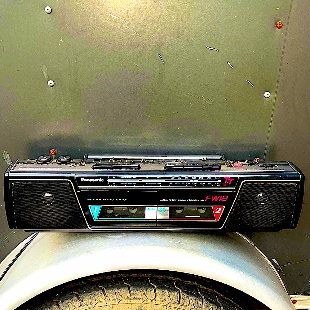 Cassette tape player and much more. Panasonic. Black. Throwback to 80’s and 90s